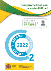 Cartel distintivo del compromiso con la reducción de la huella de carbono