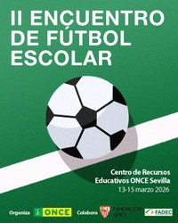 CARTEL II ENCUENTRO DE FÚTBOL NACIONA, FONDO VERDE CON UN BALÓN SOBRE UNA LÍNEA DE CAMPO DE FÚTBOL