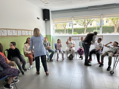 Grupo de alumnos empezando las jornadas lúdico-deportivas de medianos.
