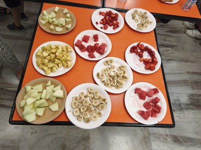 PLATO CON DIFERENTES FRUTAS CORTADAS