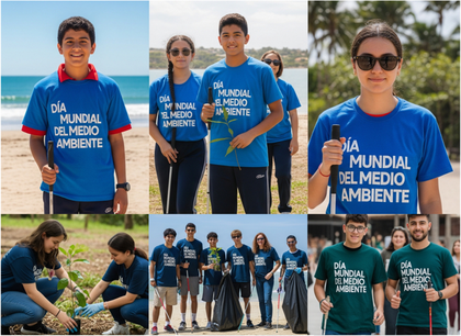 Personas con discapacidad visual interactuando con la naturaleza. Imagen generada con IA