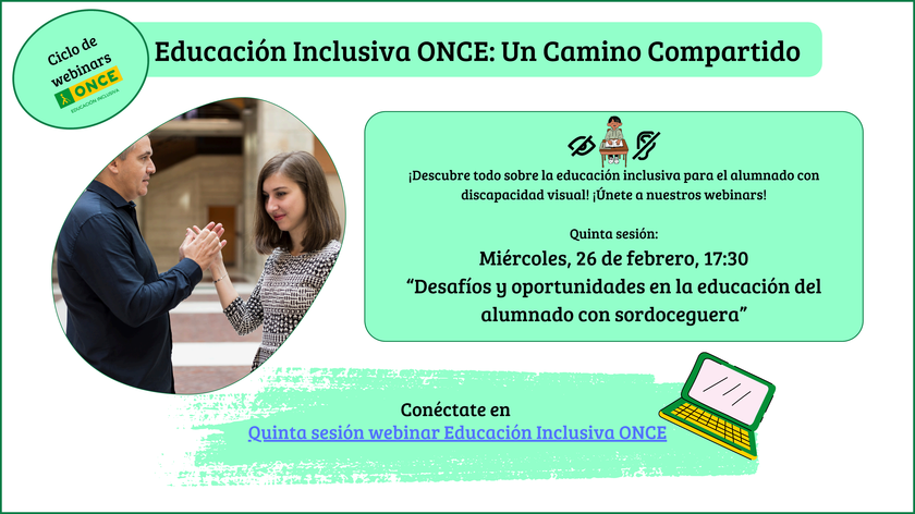 cartel del quinto webinar de los servicios educativos de la ONCE