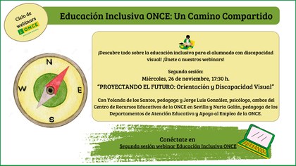 Invitación segundo webinar curso 2025/2026 Educación Inclusiva ONCE