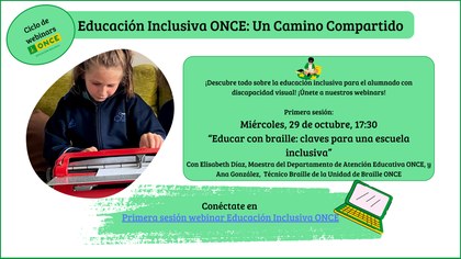 Invitación primera sesión curso 25/26 webinar Educación Inclusiva ONCE